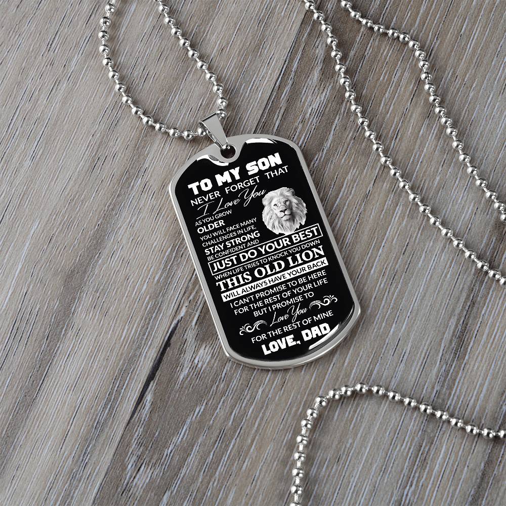 (Best Seller)To My Son, I Believe In You, Love Dad - Dog Tag Military Ball Chain