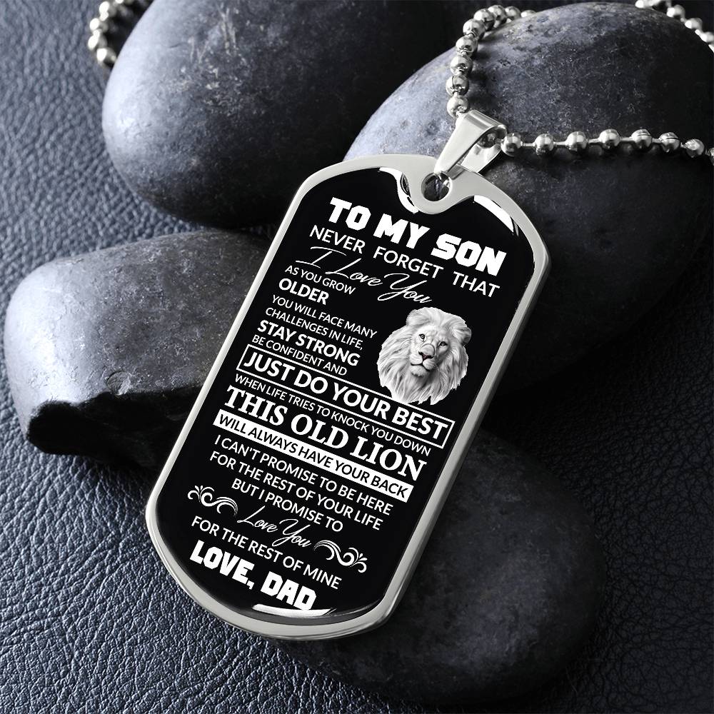 (Best Seller)To My Son, I Believe In You, Love Dad - Dog Tag Military Ball Chain