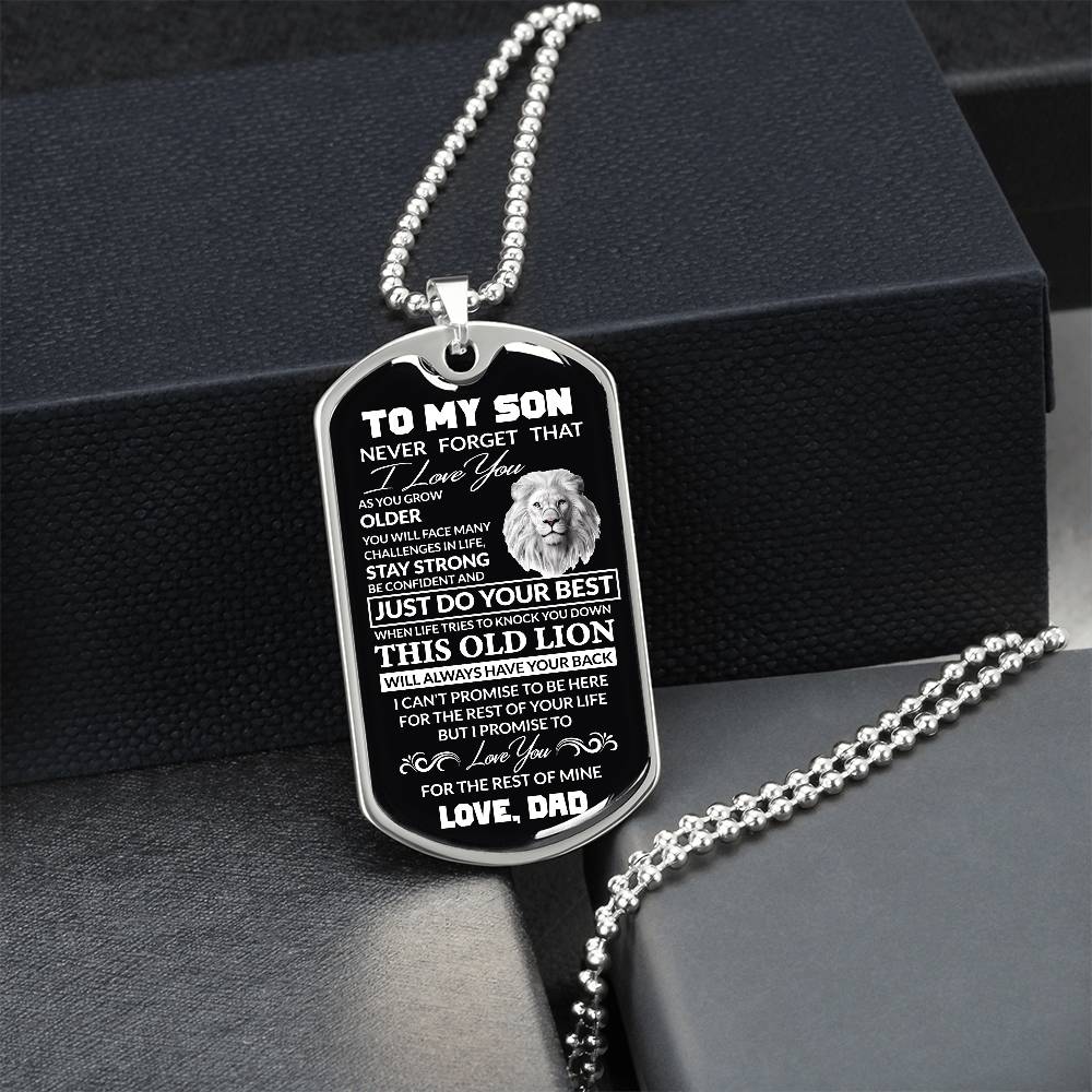 (Best Seller)To My Son, I Believe In You, Love Dad - Dog Tag Military Ball Chain