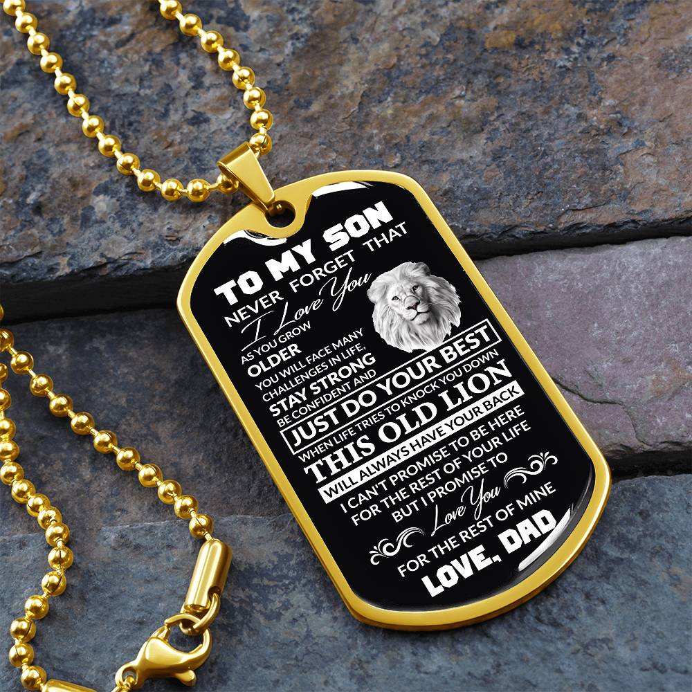 (Best Seller)To My Son, I Believe In You, Love Dad - Dog Tag Military Ball Chain