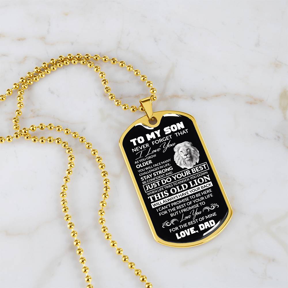 (Best Seller)To My Son, I Believe In You, Love Dad - Dog Tag Military Ball Chain