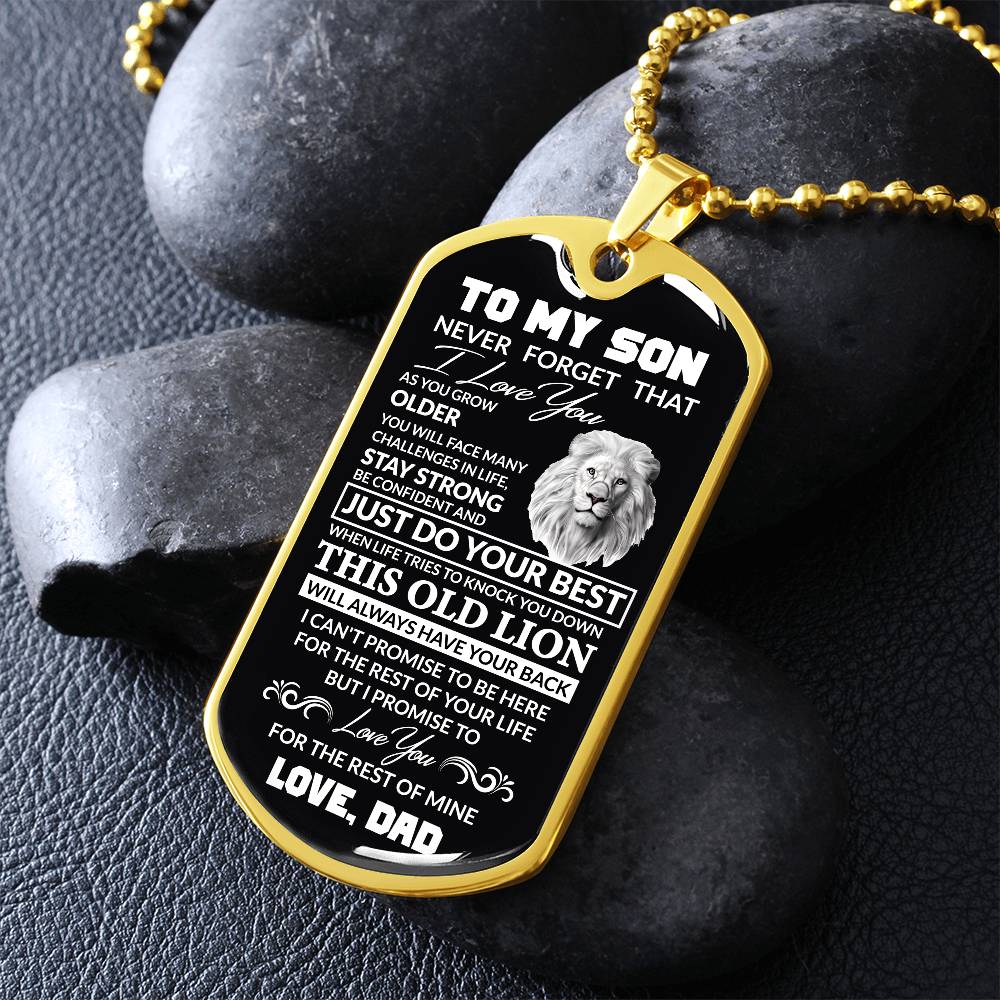 (Best Seller)To My Son, I Believe In You, Love Dad - Dog Tag Military Ball Chain