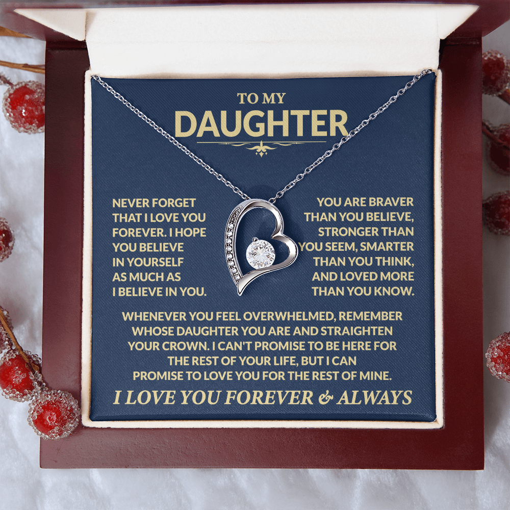 To My Daughter, You Are Braver Than You Believe, Love Dad - Forever Love Necklace