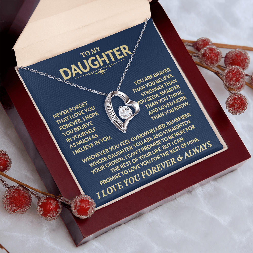 To My Daughter, You Are Braver Than You Believe, Love Dad - Forever Love Necklace