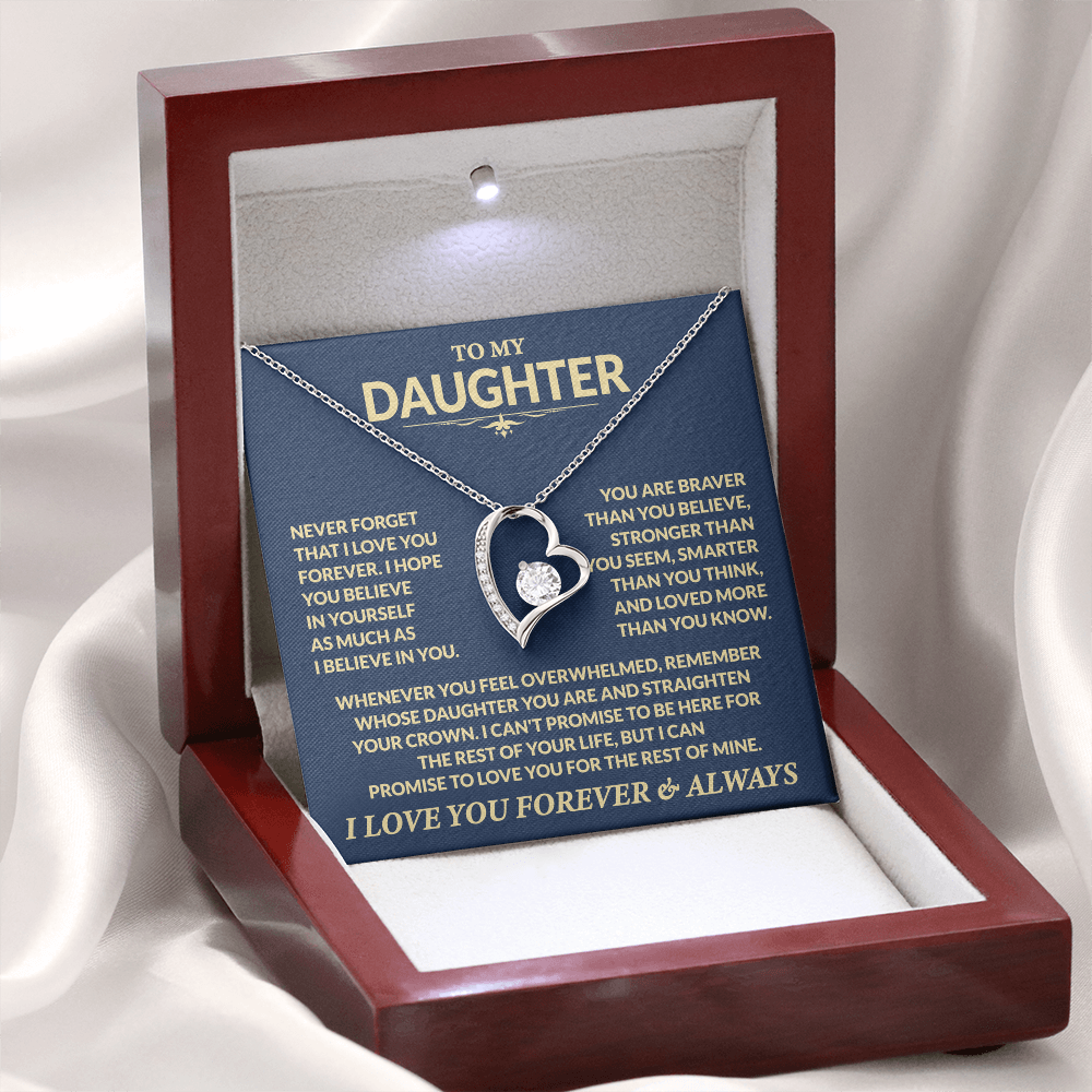 To My Daughter, You Are Braver Than You Believe, Love Dad - Forever Love Necklace