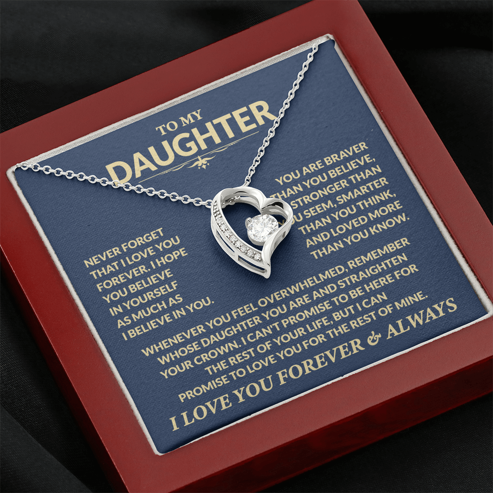 To My Daughter, You Are Braver Than You Believe, Love Dad - Forever Love Necklace