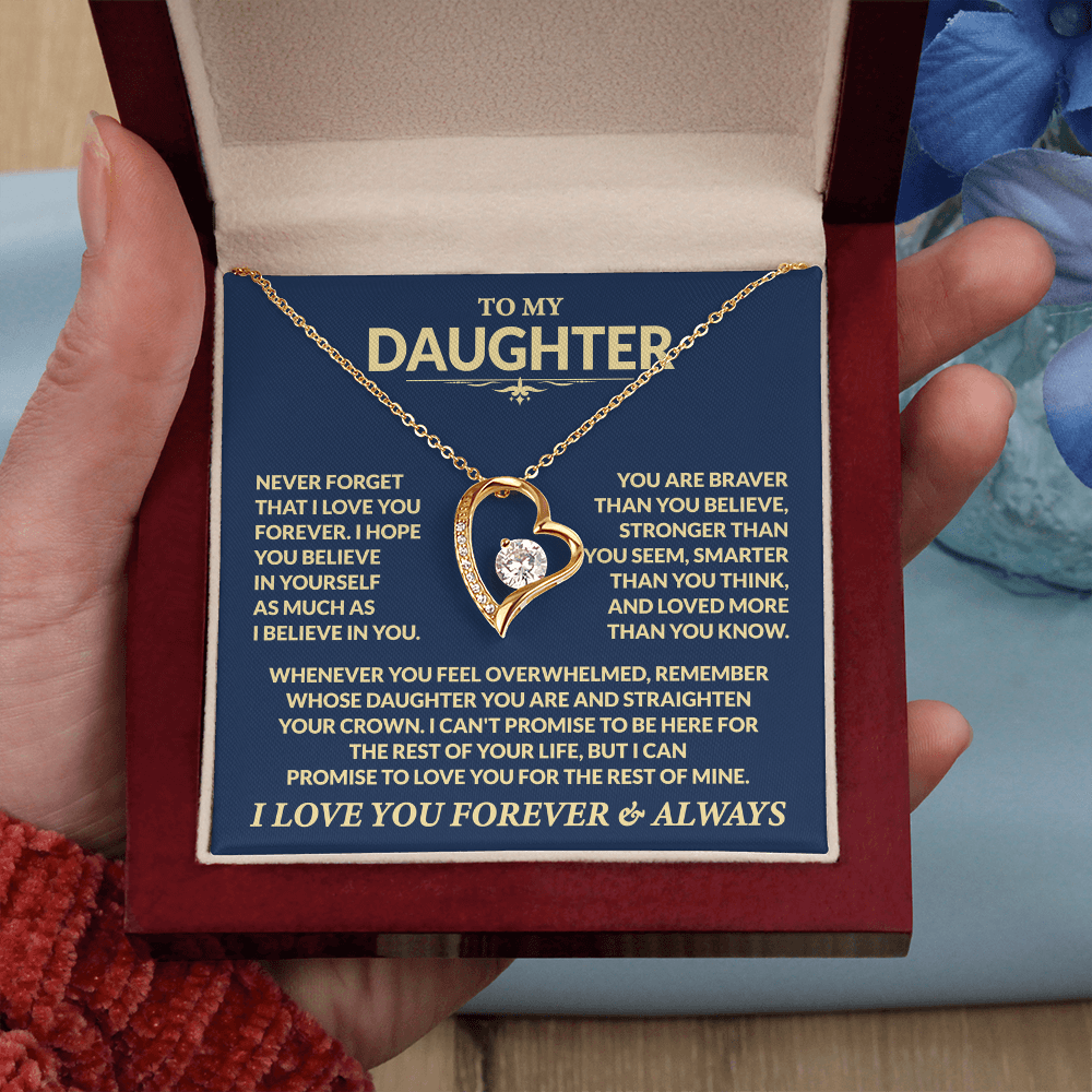 To My Daughter, You Are Braver Than You Believe, Love Dad - Forever Love Necklace