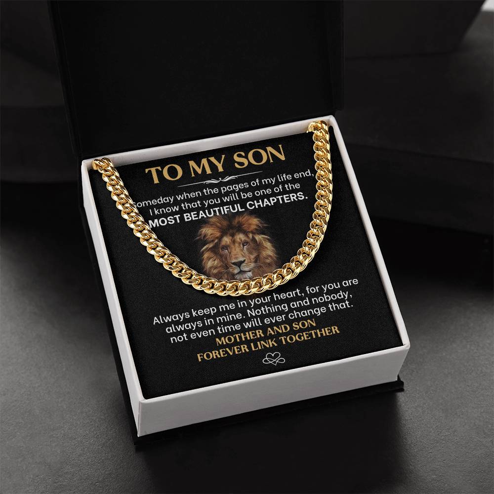 To My Son, Always Keep Me In Your Heart - Cuban Link Necklace