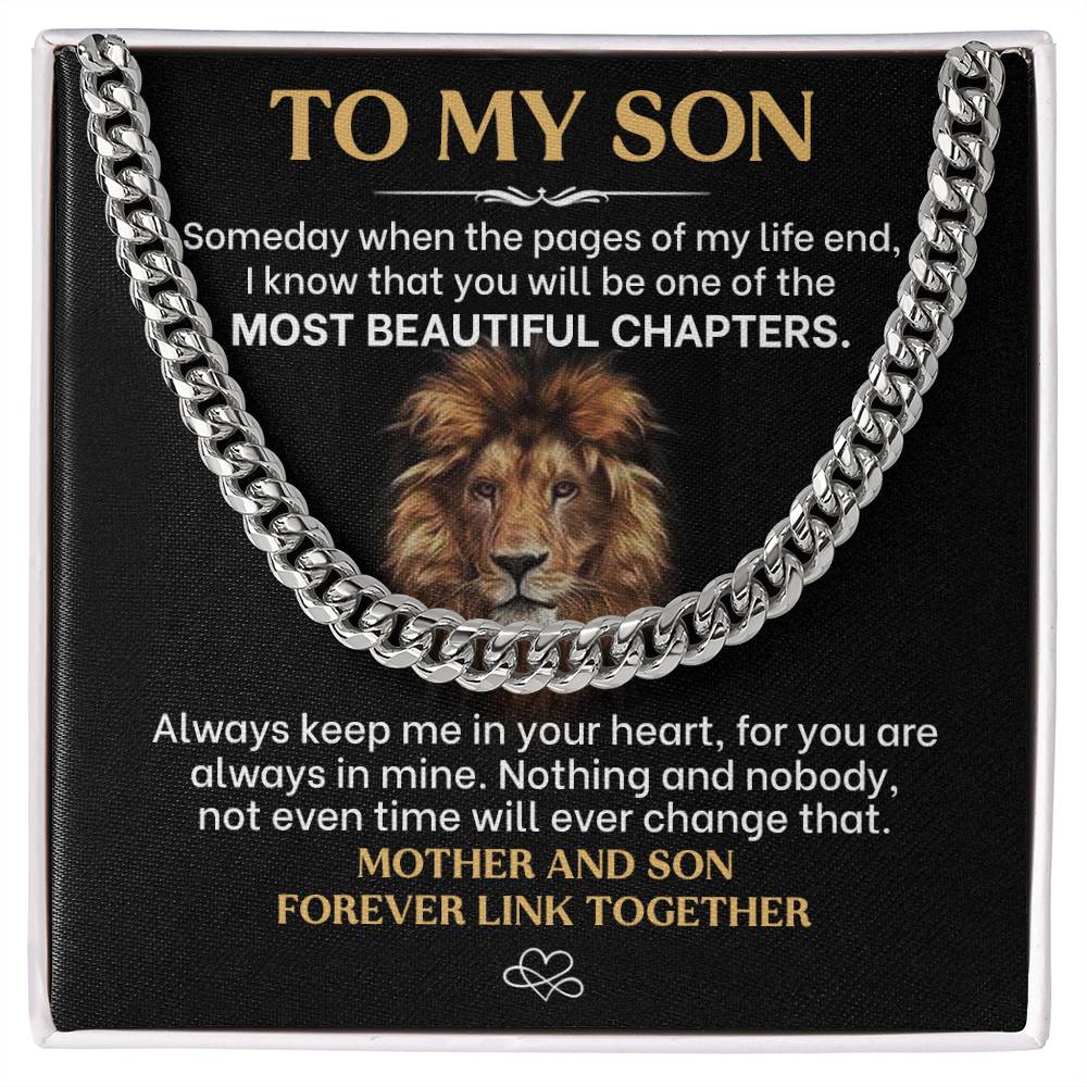 To My Son, Always Keep Me In Your Heart - Cuban Link Necklace