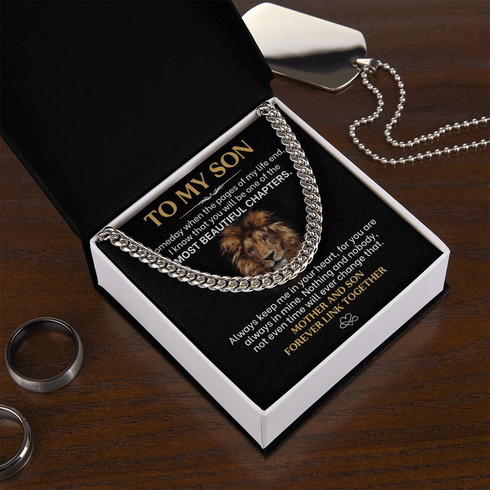 To My Son, Always Keep Me In Your Heart - Cuban Link Necklace