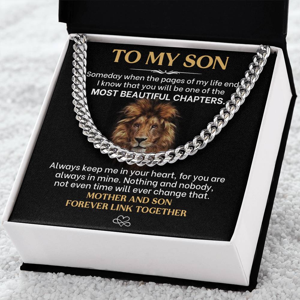 To My Son, Always Keep Me In Your Heart - Cuban Link Necklace