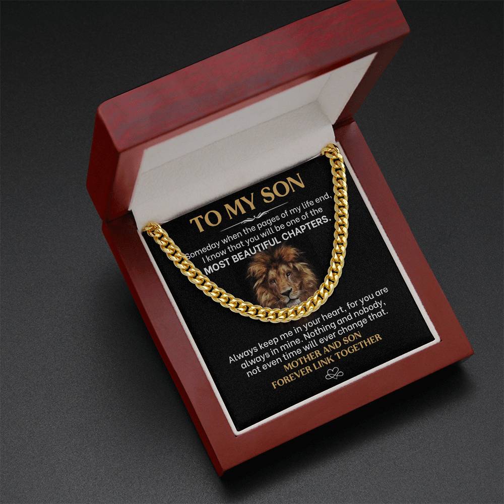 To My Son, Always Keep Me In Your Heart - Cuban Link Necklace