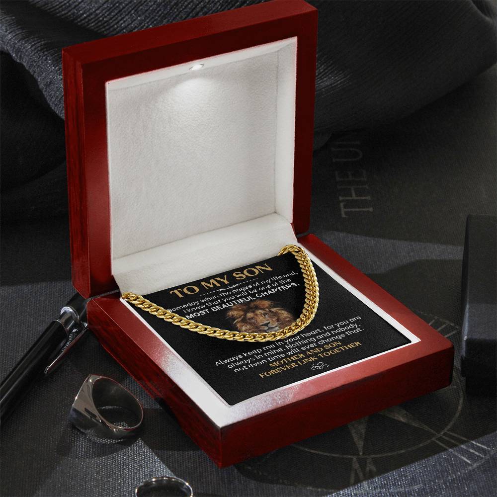 To My Son, Always Keep Me In Your Heart - Cuban Link Necklace