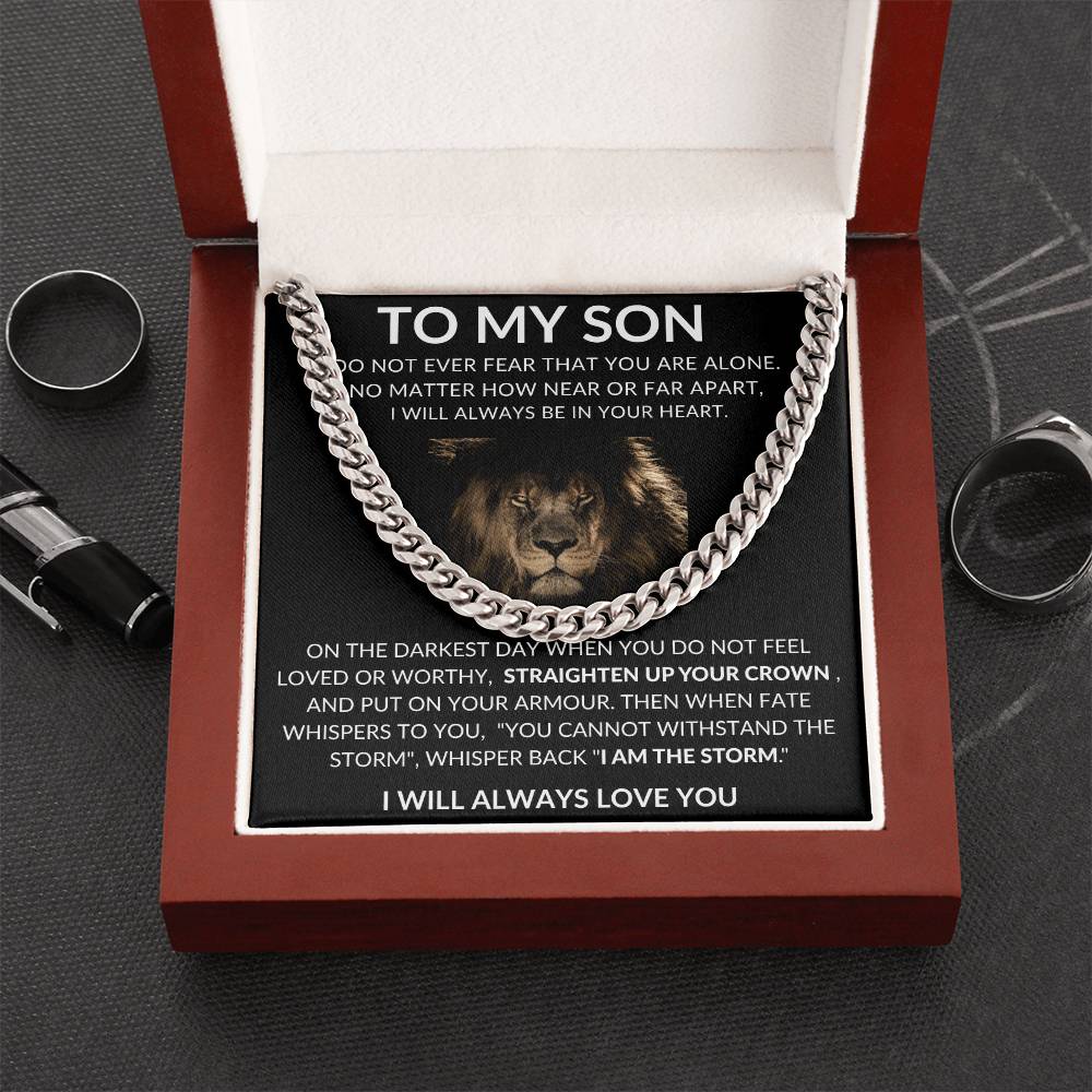 To My Son, Never Fear You Are Alone - Cuban Link Necklace