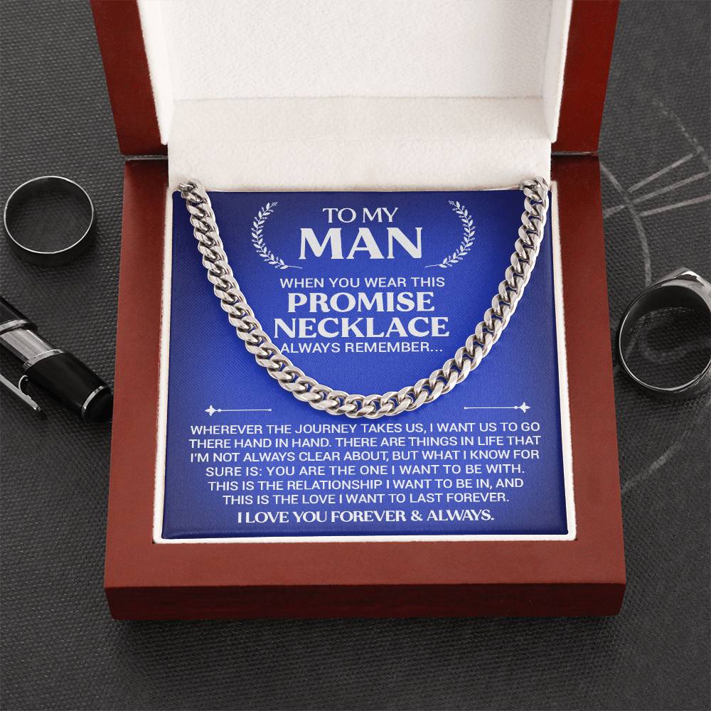 To My Man - Promise Necklace - Cuban Link Necklace