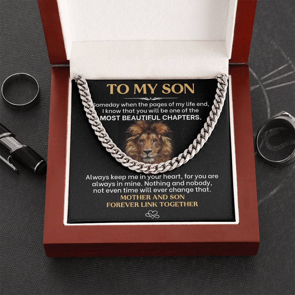 To My Son, Always Keep Me In Your Heart - Cuban Link Necklace