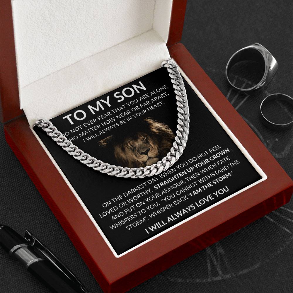 To My Son, Never Fear You Are Alone - Cuban Link Necklace