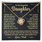 To My Daughter, I Will Always Be Your Biggest Fan, Love Dad - Loveknot Necklace
