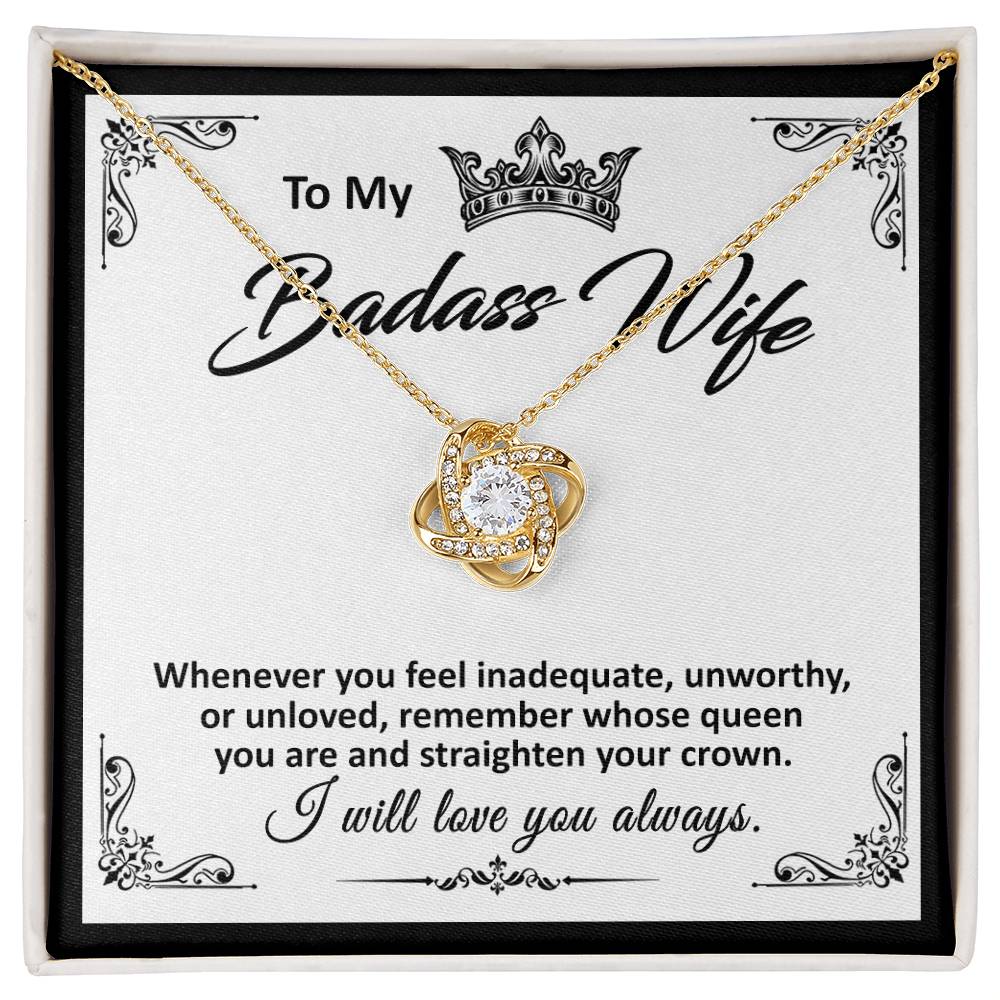 To My Badass Wife - Loveknot Necklace