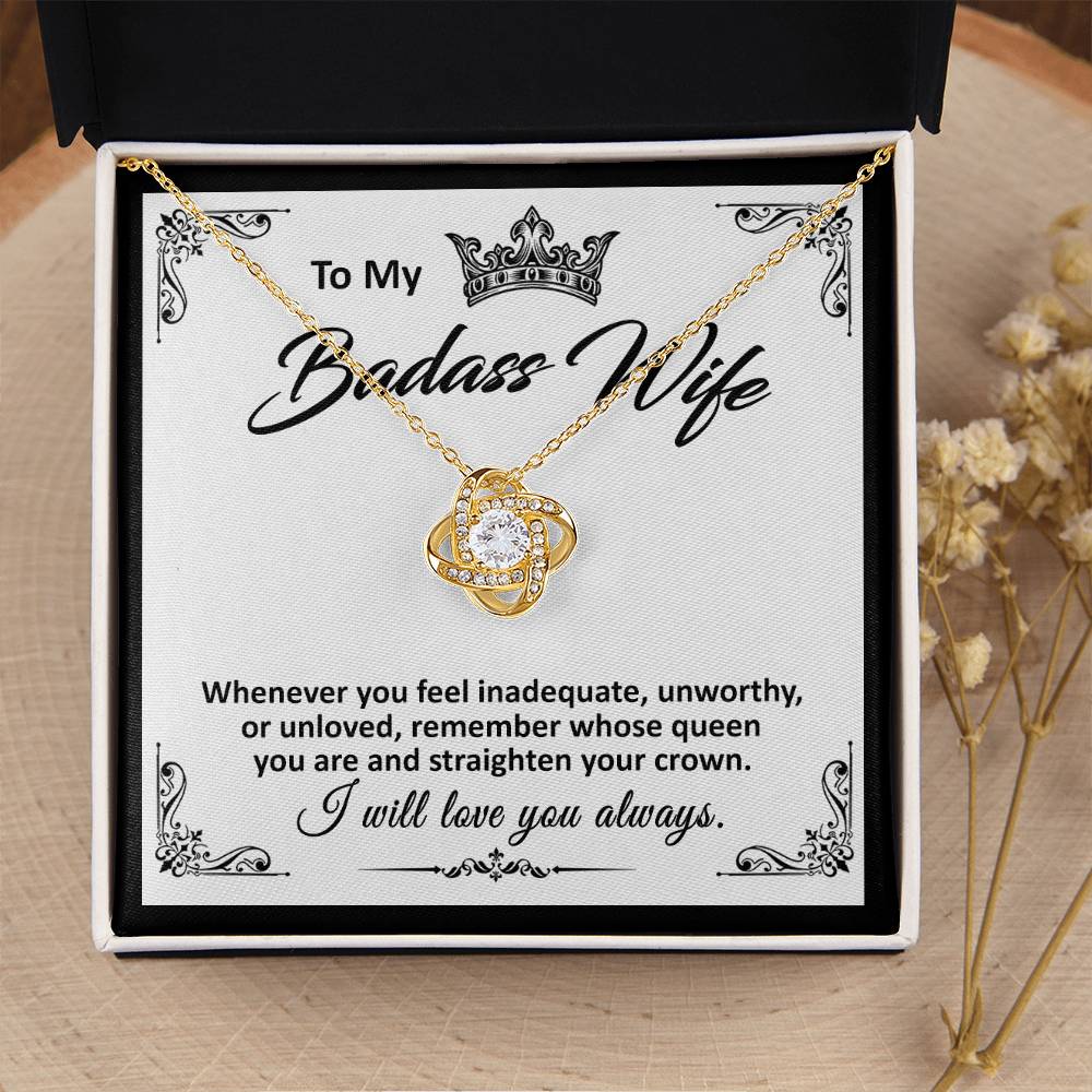 To My Badass Wife - Loveknot Necklace