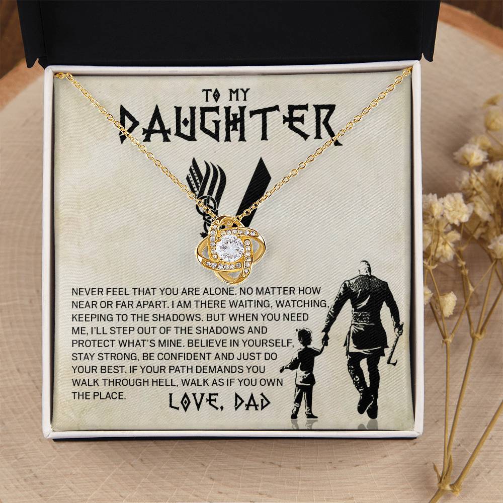 To My Daughter Believe In Yourself, Love Dad Loveknot Necklace