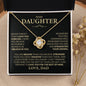 To My Daughter - Believe In Yourself - Love Knot Necklace