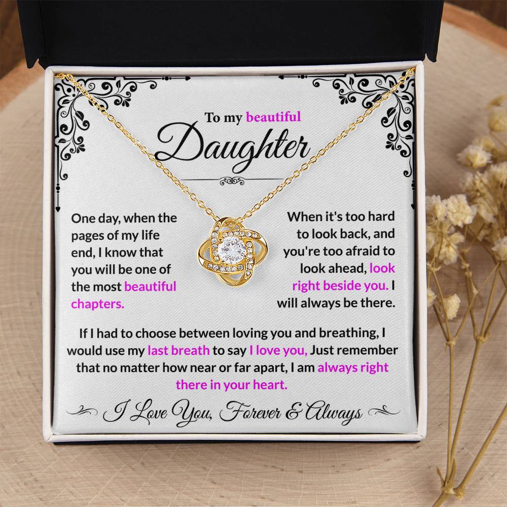 Daughter I Will Always Be There - Loveknot Necklace