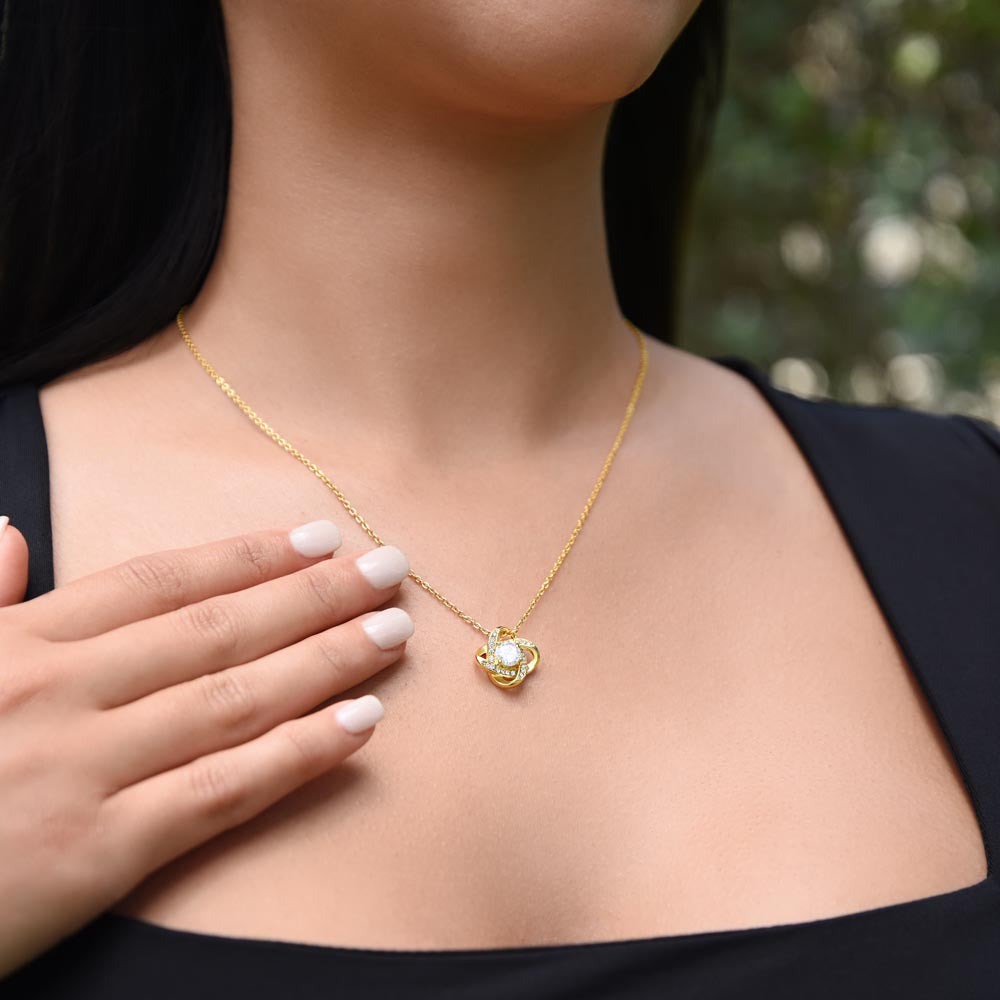 To My Beautiful Daughter, Love Dad - Loveknot Necklace