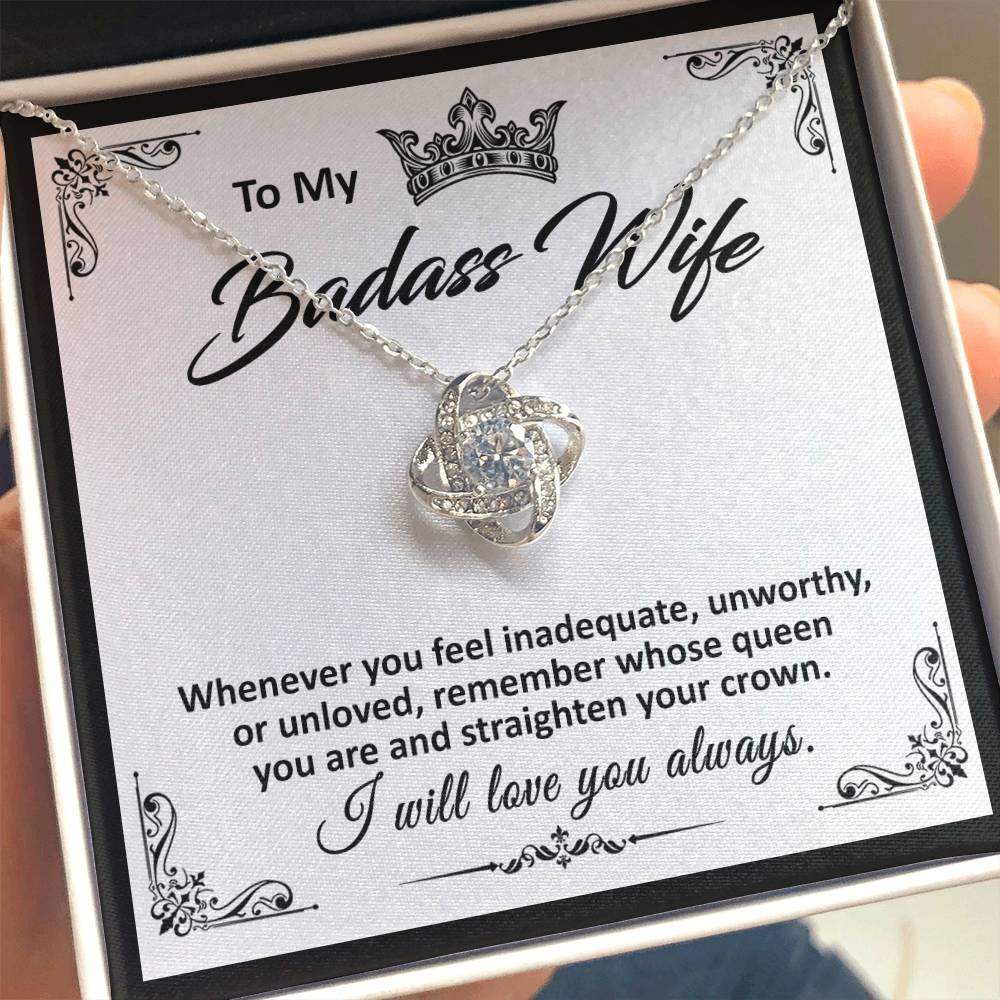 To My Badass Wife - Loveknot Necklace