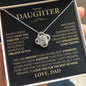 To My Daughter - Believe In Yourself - Love Knot Necklace