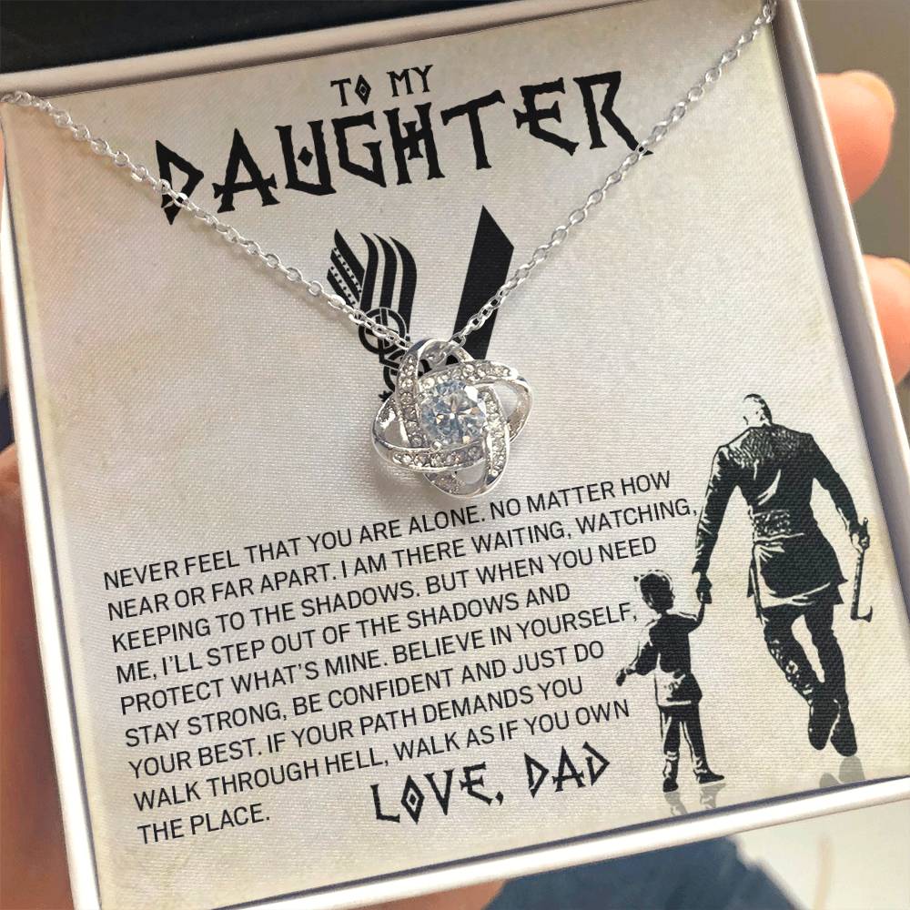 To My Daughter Believe In Yourself, Love Dad Loveknot Necklace