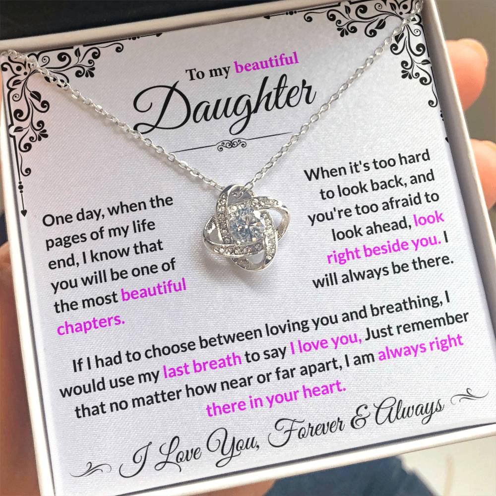 Daughter I Will Always Be There - Loveknot Necklace