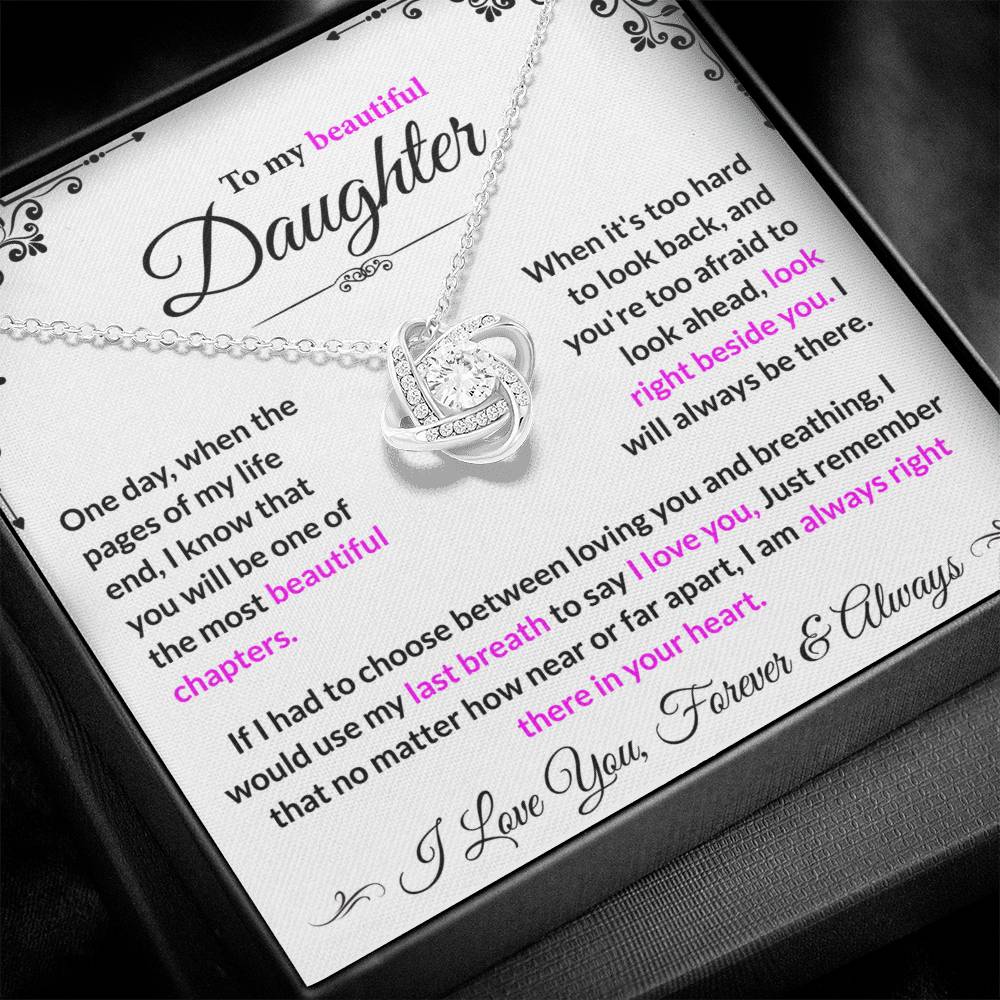 Daughter I Will Always Be There - Loveknot Necklace