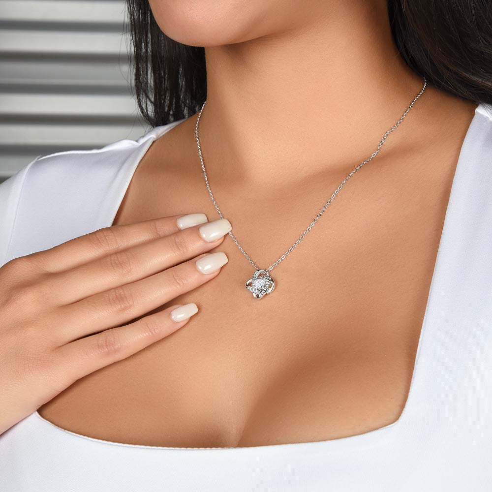 To My Beautiful Daughter, Love Dad - Loveknot Necklace