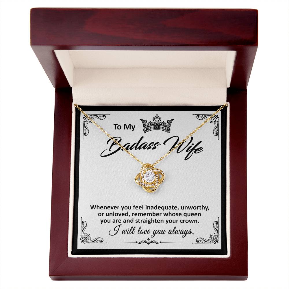 To My Badass Wife - Loveknot Necklace