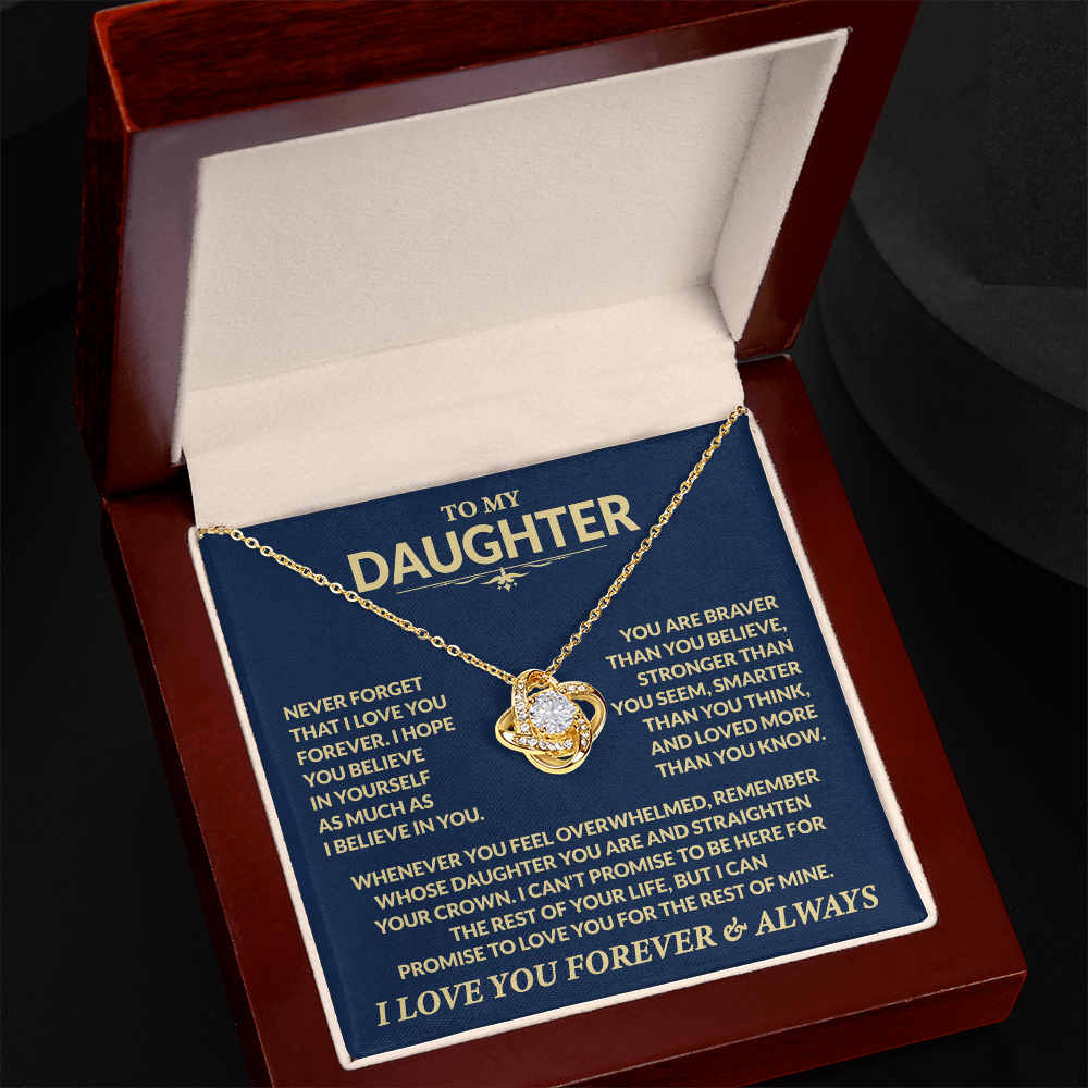 To My Daughter, I Hope You Believe In Yourself, Love Dad - Loveknot Necklace