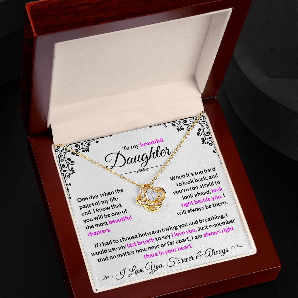Daughter I Will Always Be There - Loveknot Necklace