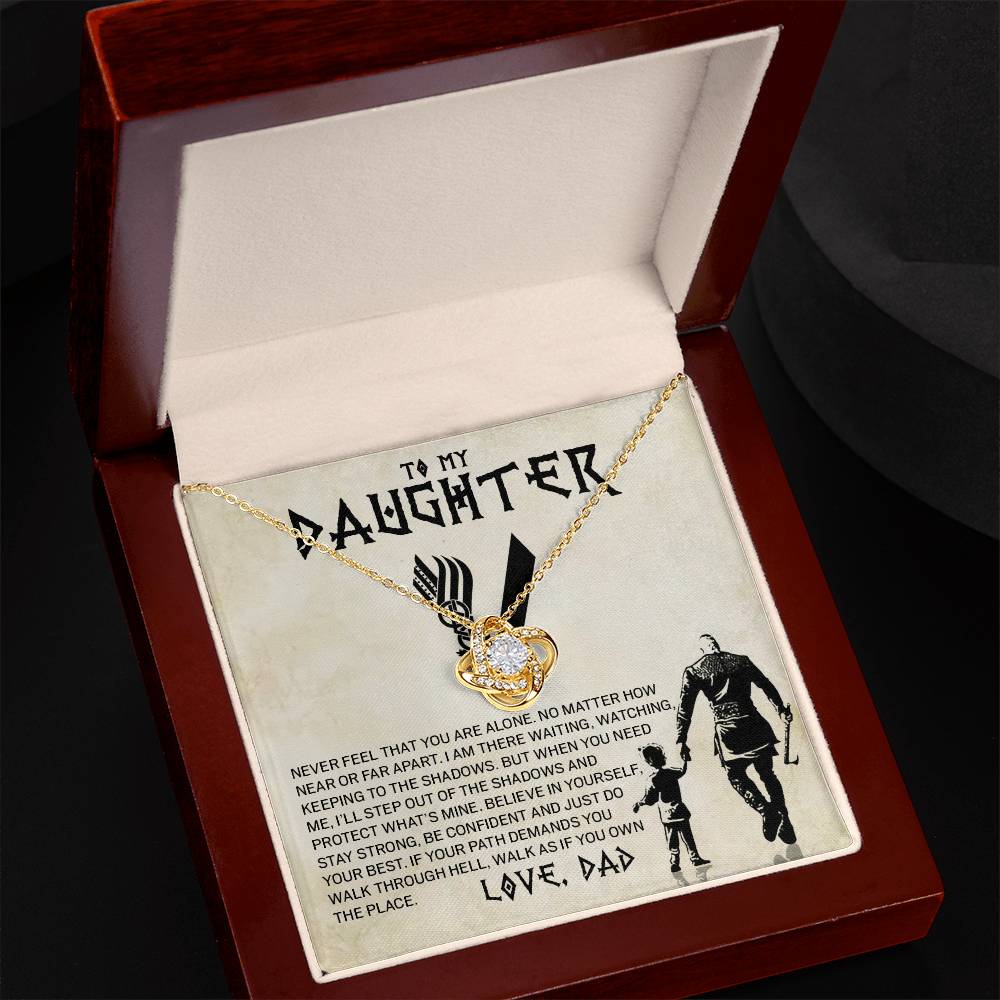 To My Daughter Believe In Yourself, Love Dad Loveknot Necklace