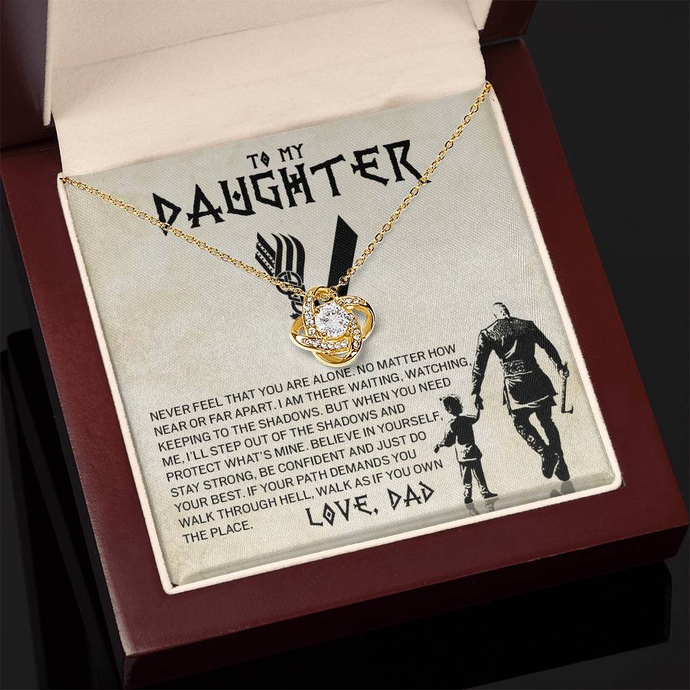 To My Daughter Believe In Yourself, Love Dad Loveknot Necklace