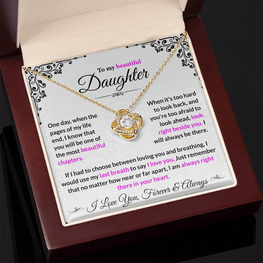Daughter I Will Always Be There - Loveknot Necklace