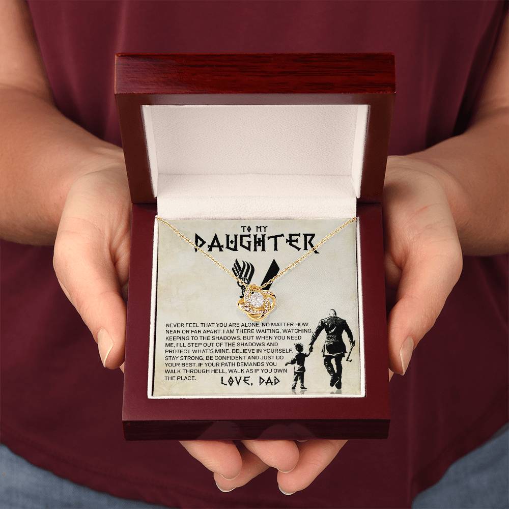 To My Daughter Believe In Yourself, Love Dad Loveknot Necklace
