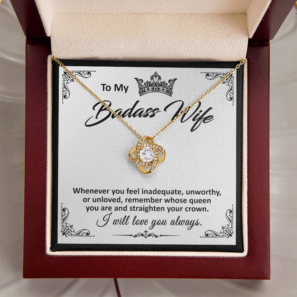 To My Badass Wife - Loveknot Necklace
