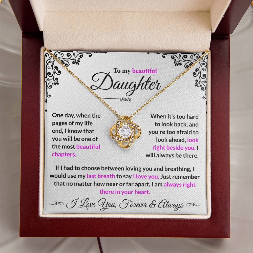 Daughter I Will Always Be There - Loveknot Necklace