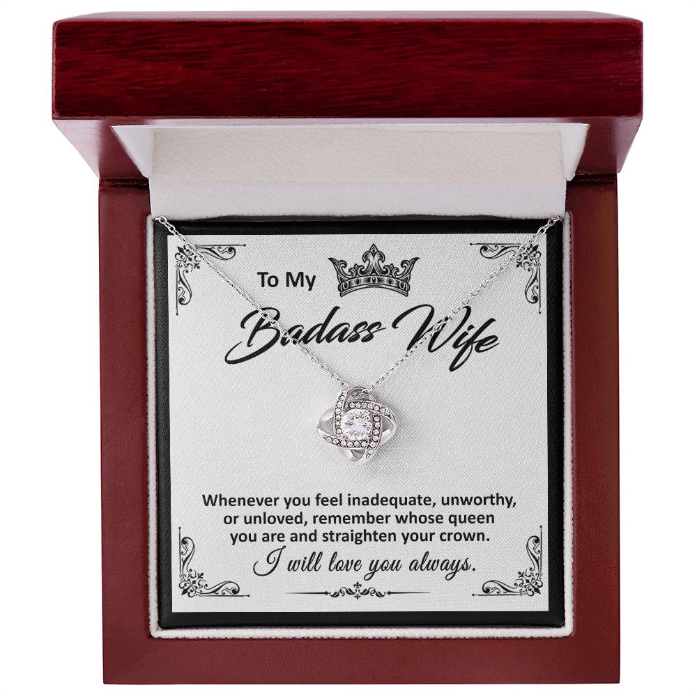 To My Badass Wife - Loveknot Necklace
