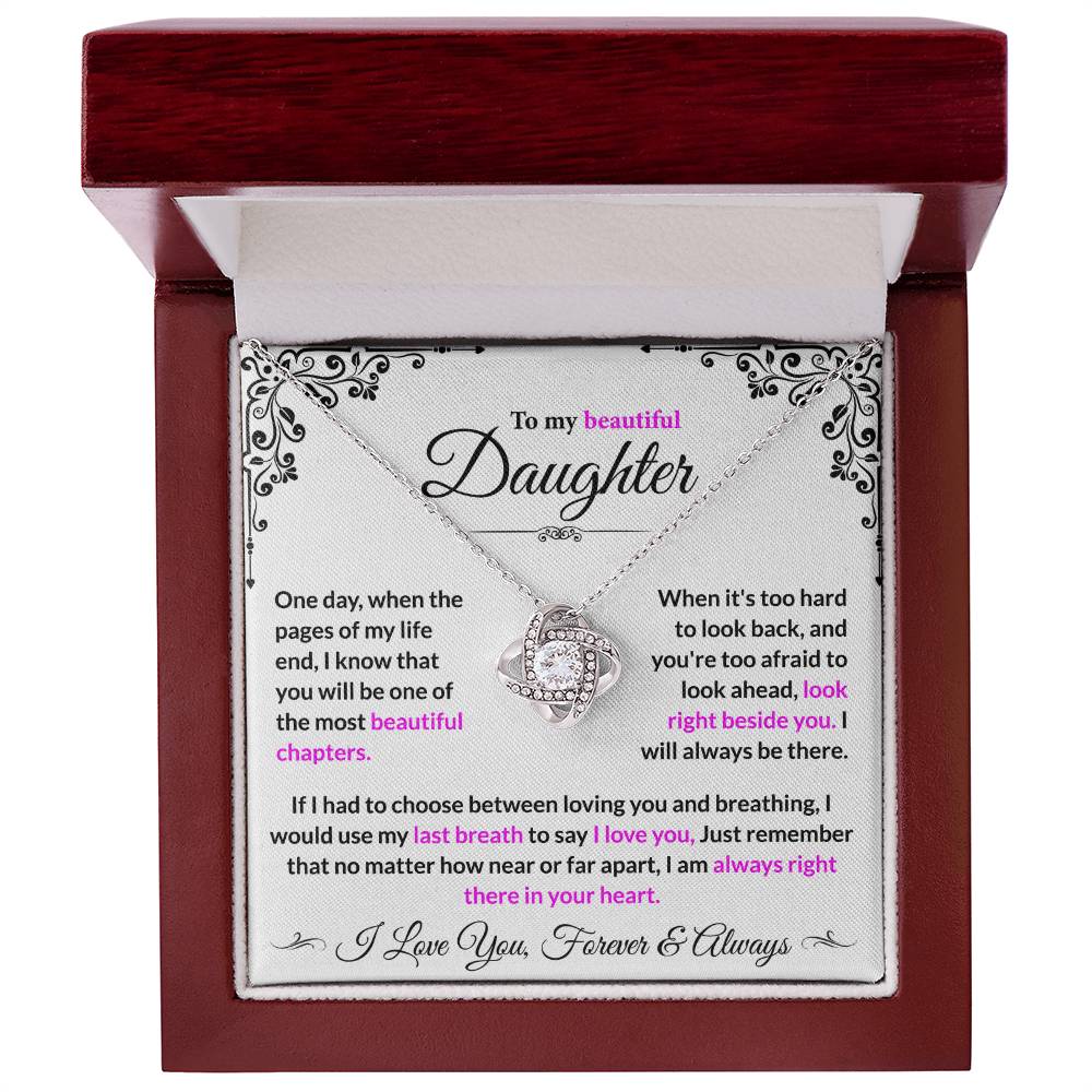 Daughter I Will Always Be There - Loveknot Necklace