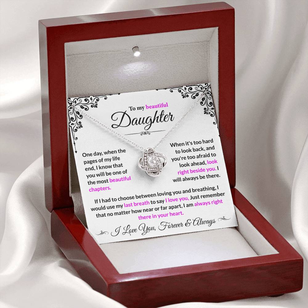 Daughter I Will Always Be There - Loveknot Necklace