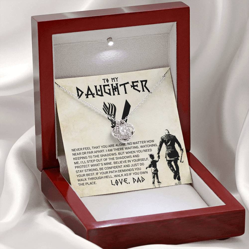 To My Daughter Believe In Yourself, Love Dad Loveknot Necklace