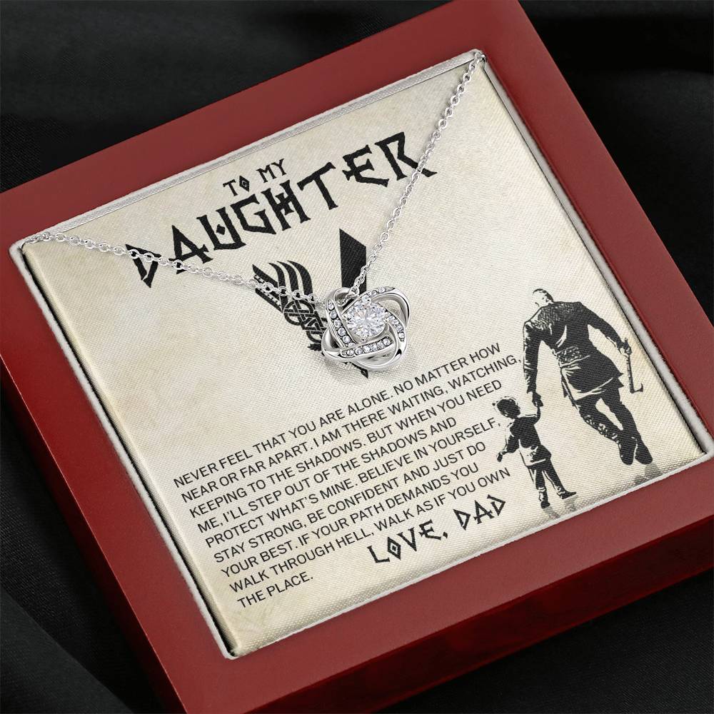 To My Daughter Believe In Yourself, Love Dad Loveknot Necklace
