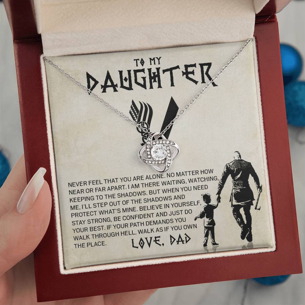 To My Daughter Believe In Yourself, Love Dad Loveknot Necklace