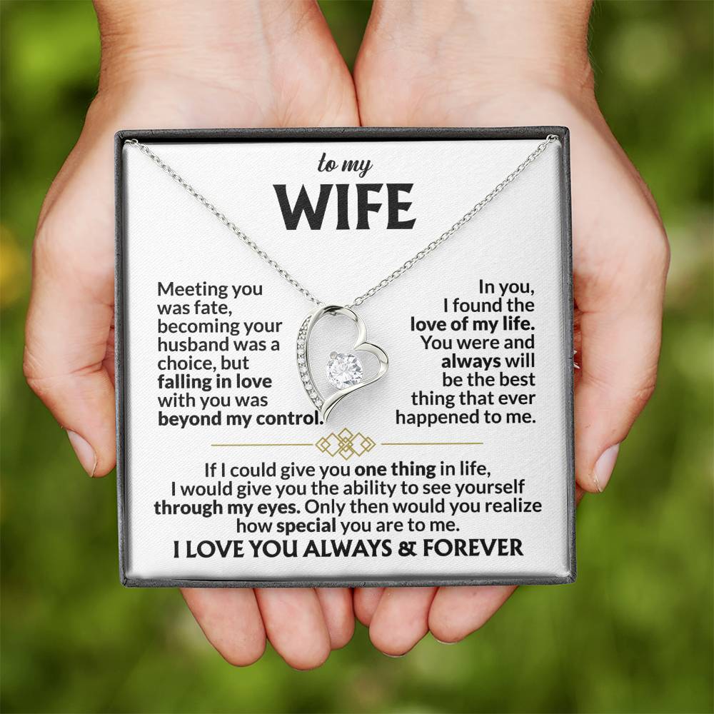 To My Wife, Falling In Love With You Was Beyond My Control - Forever Love Necklace